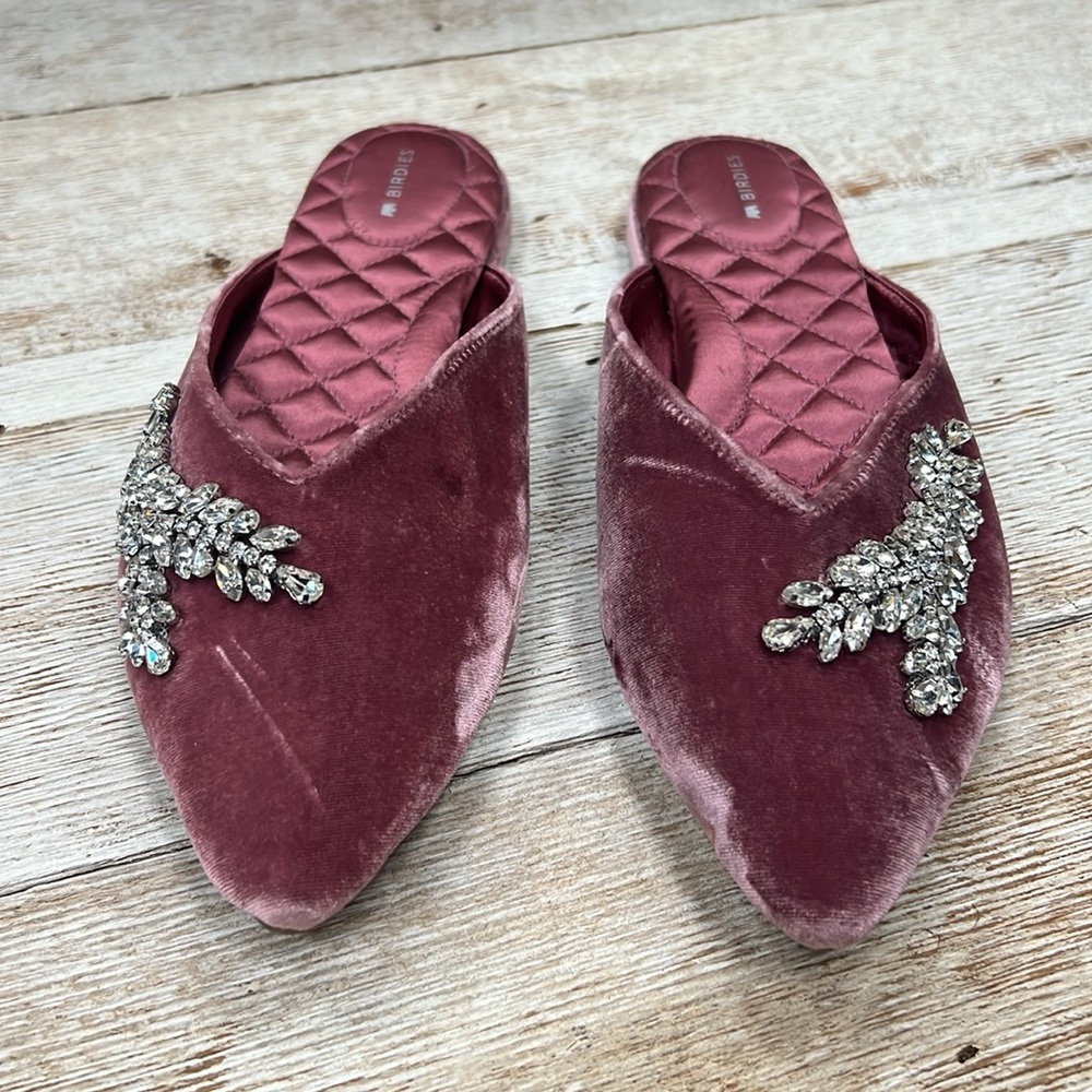 Birdies The Swan Velvet Slip On Shoes - Picture 4 of 9